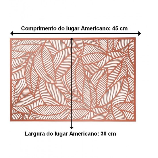 Lugar Americano 30x45cm De Plástico Leaf Rose